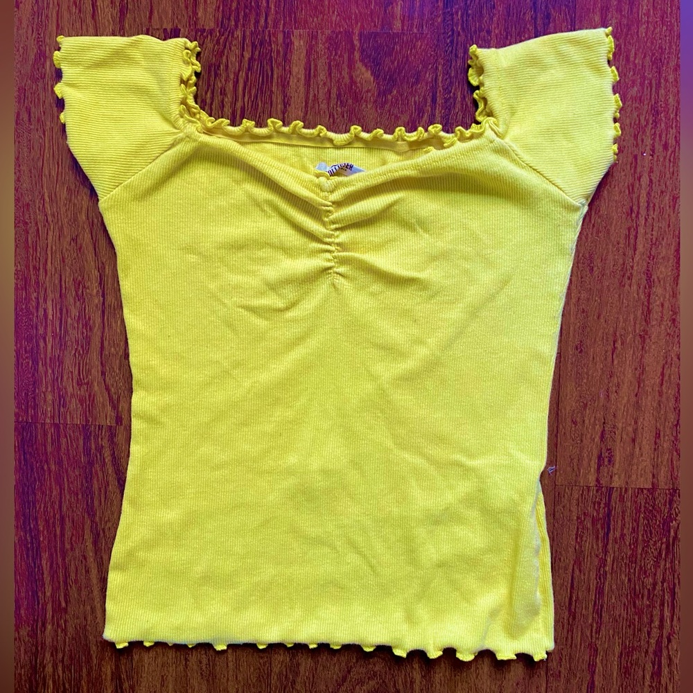 Bright Yellow Hollister off the shoulder top S